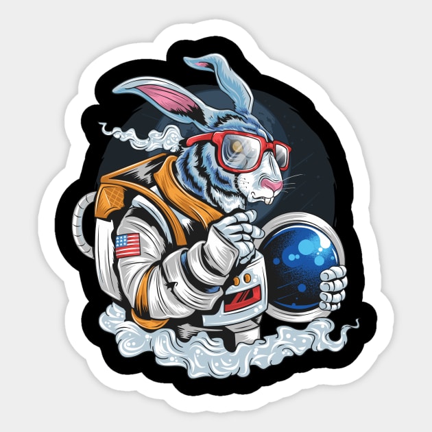 Conejos en el espacio Sticker by w.d.roswell